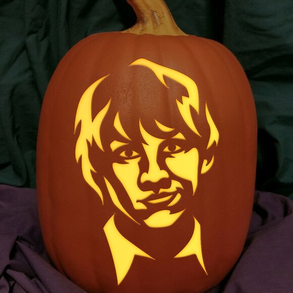Harry Potter Ron Weasley Carved Foam Permanent Pumpkin Carved Hogwarts Halloween